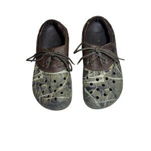 Crocs Islander Sport Camo Leather Clog Men 9 RealTree Lace-Up Comfort Outdoors